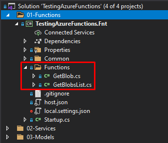 proyecto de Azure Functions con dos funciones
